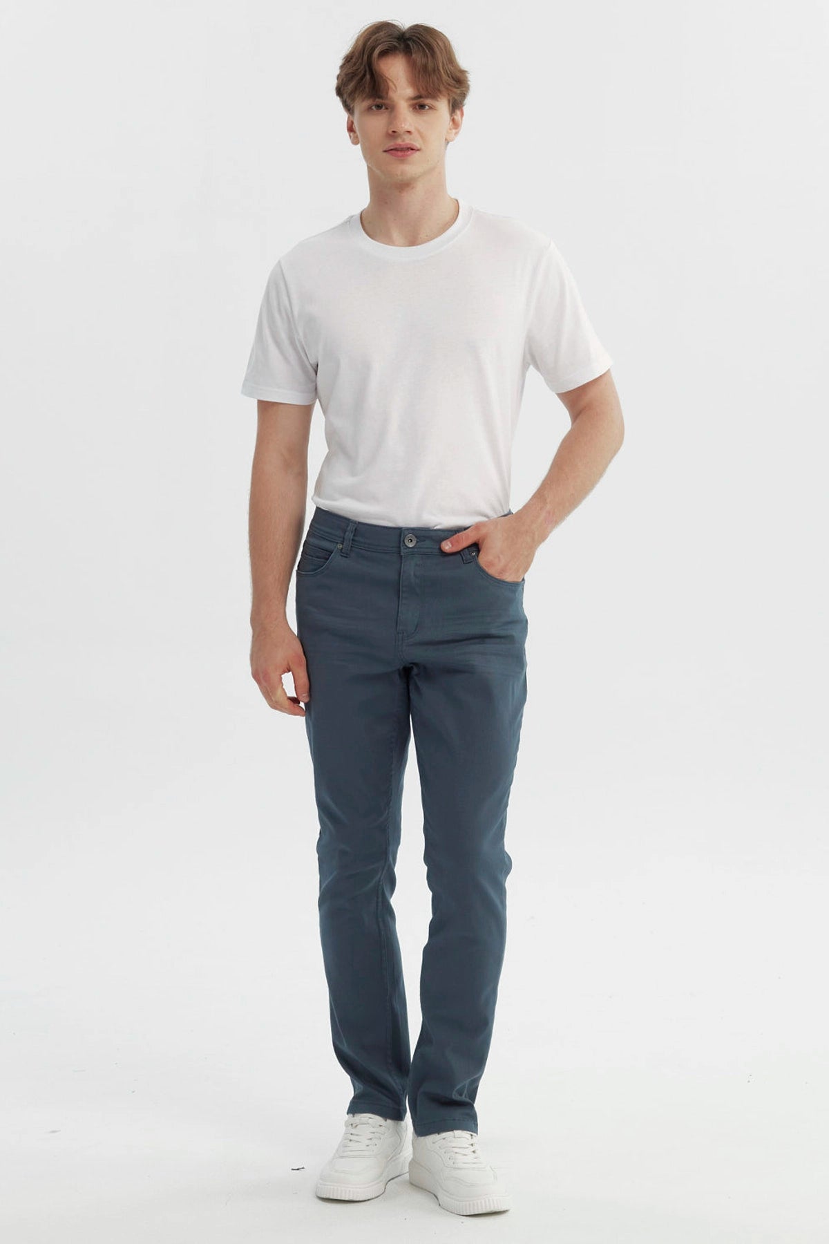 Jeans Hombre Slim Petroleo