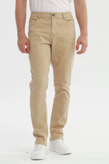 Jeans Slim Hombre Beige