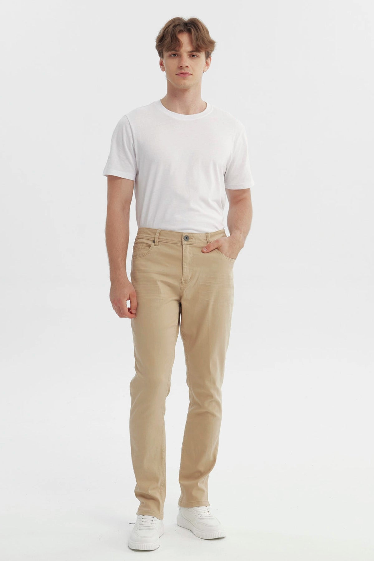 Jeans Hombre Slim Beige