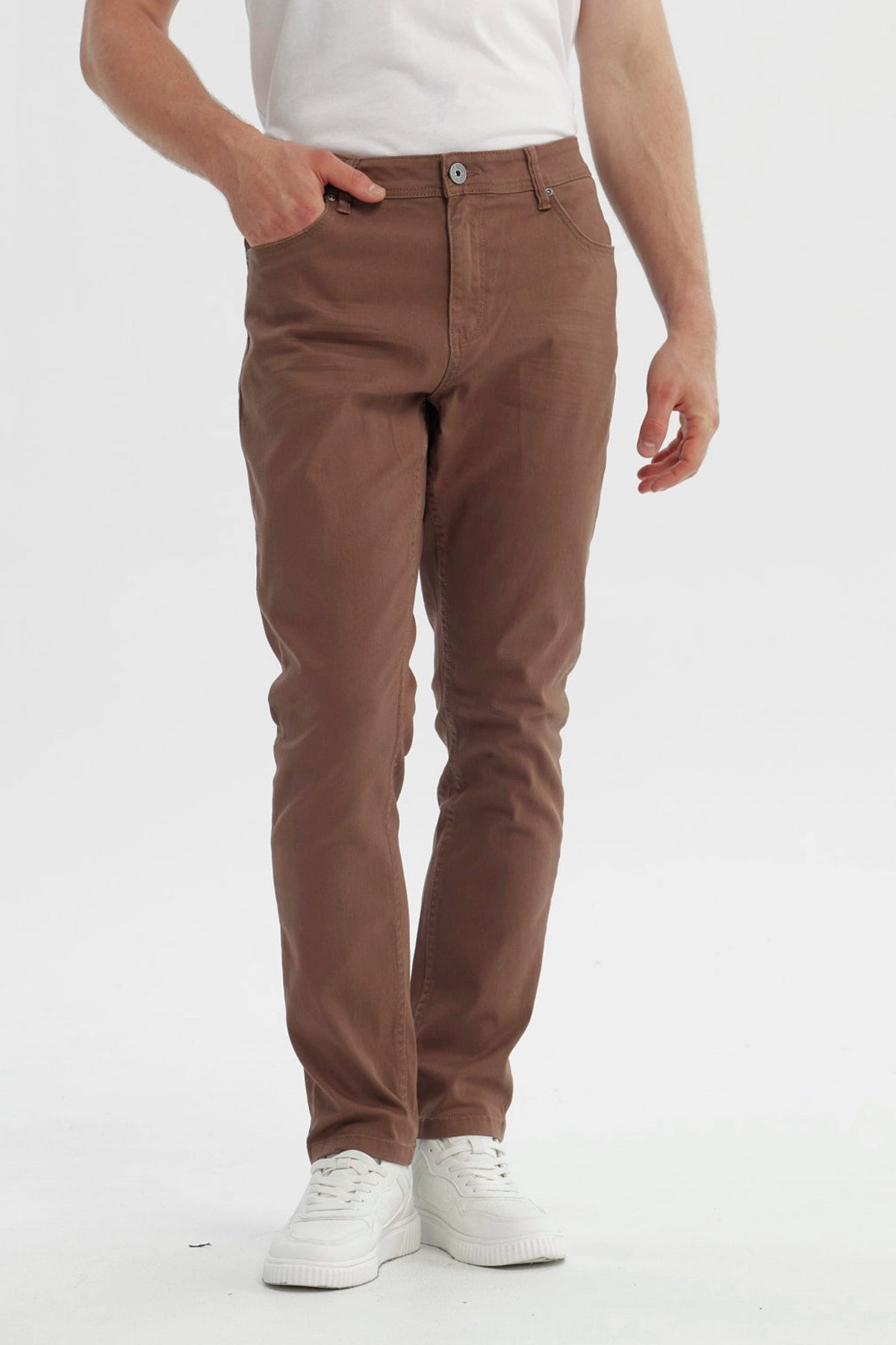Jeans Hombre Slim Café