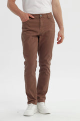 Jeans Slim Hombre Café