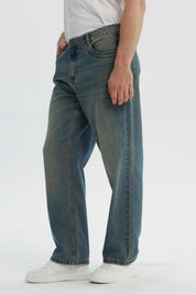 Jeans Hombre Straight Azul Retro