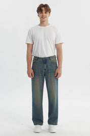 Jeans Hombre Straight Azul Retro