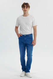 Jeans Hombre Slim Azul
