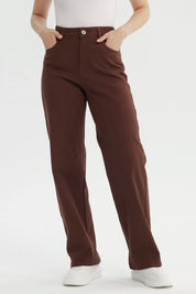 Jeans Mujer Calce Recto Marron