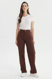Jeans Mujer Calce Recto Marron