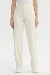 Jeans Calce Recto Mujer Crudo