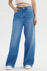 Jeans Wide Leg Mujer Azul