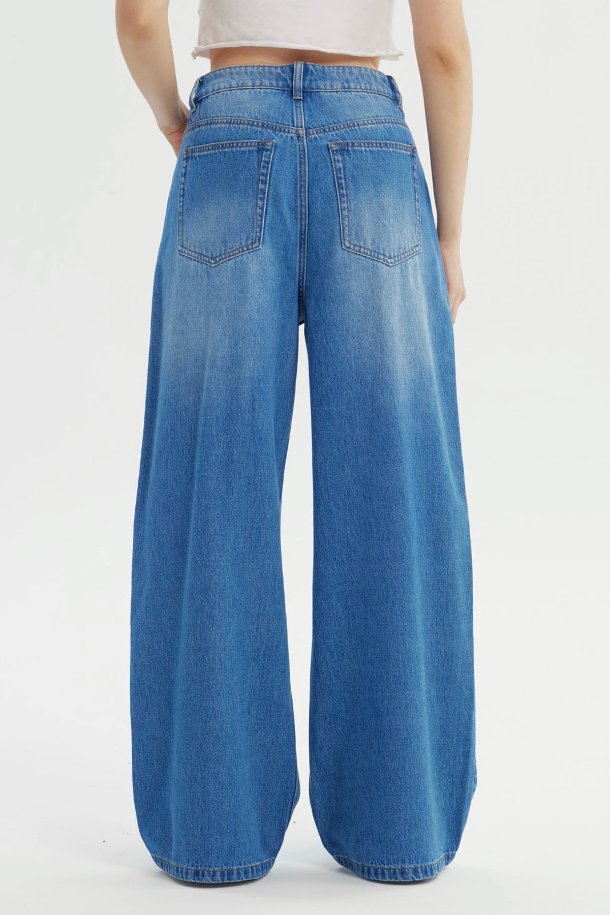 Jeans Mujer Wide Leg Azul