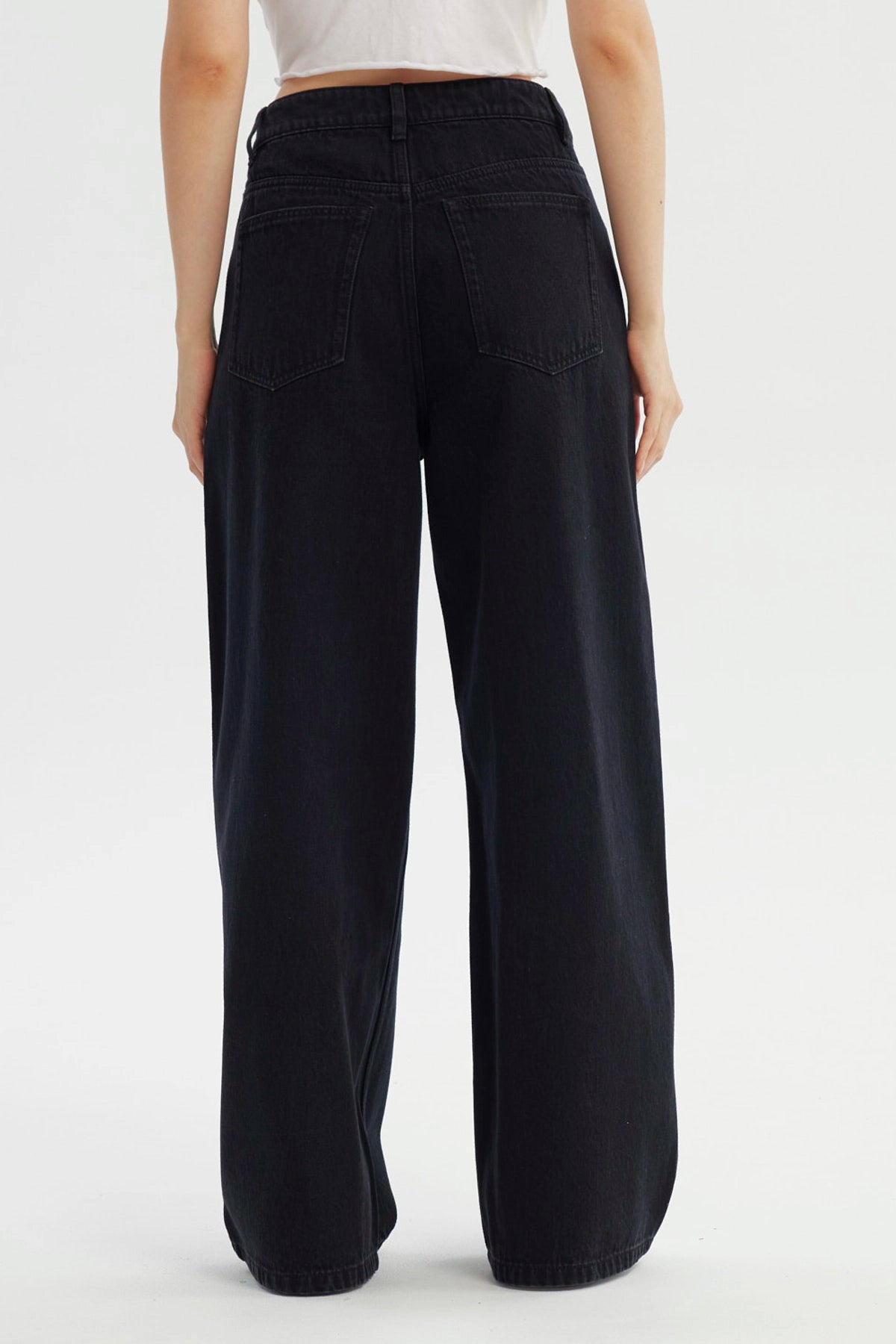 Jeans Mujer Wide Leg Negro