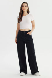 Jeans Mujer Wide Leg Negro