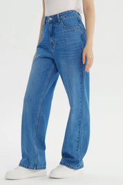 Jeans Mujer Calce Recto Azul
