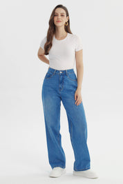 Jeans Mujer Calce Recto Azul