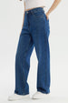 Jeans Calce Recto Mujer Azul Oscuro