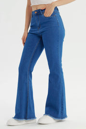 Jeans Mujer Flare Azul