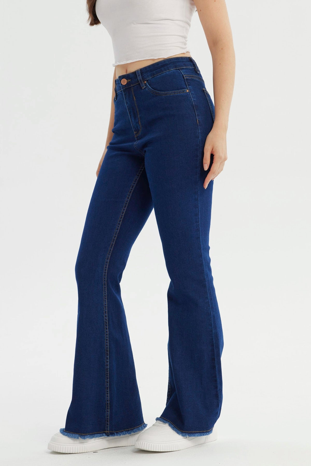 Jeans Mujer Flare Azul Oscuro