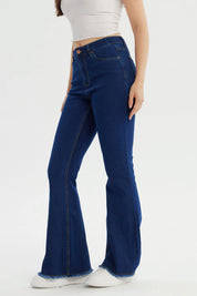 Jeans Mujer Flare Azul Oscuro