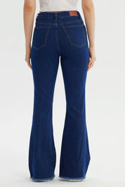 Jeans Mujer Flare Azul Oscuro