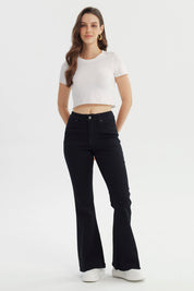 Jeans Mujer Flare Negro