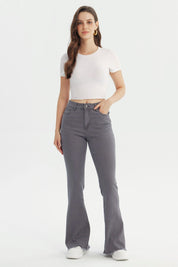 Jeans Mujer Flare Gris