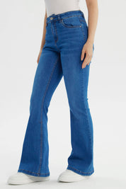 Jeans Mujer Flare Azul
