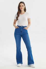 Jeans Mujer Flare Azul