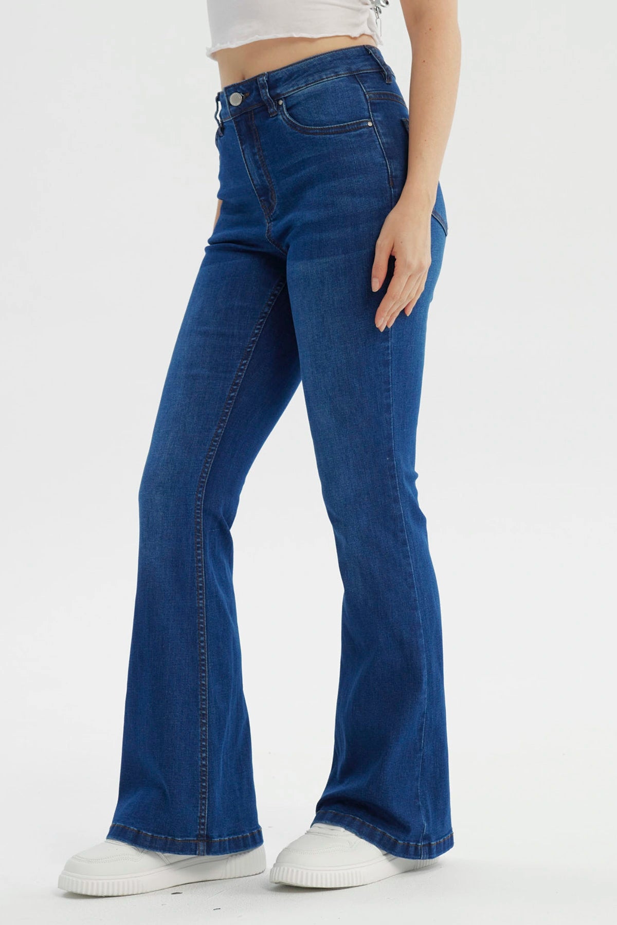 Jeans Mujer Flare Azul Oscuro