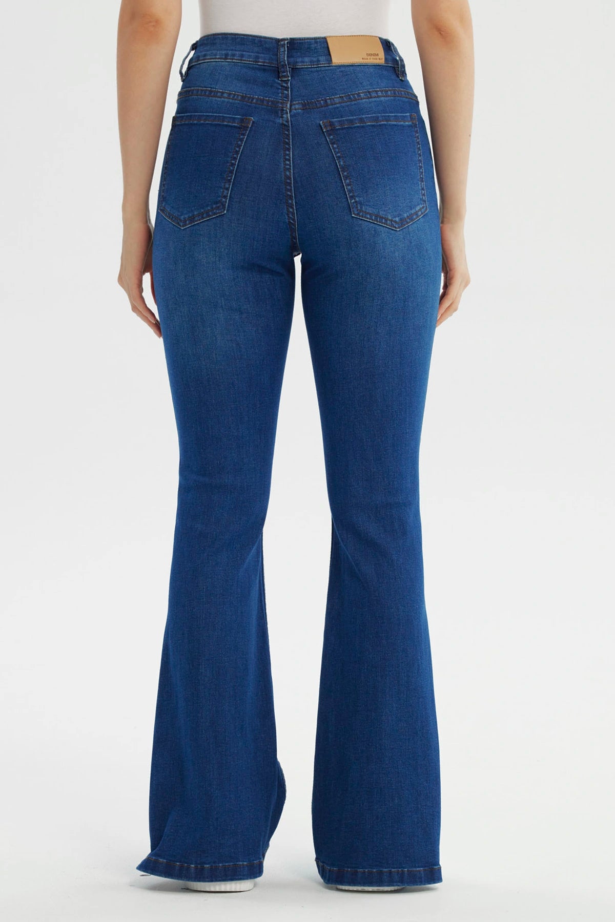 Jeans Mujer Flare Azul Oscuro