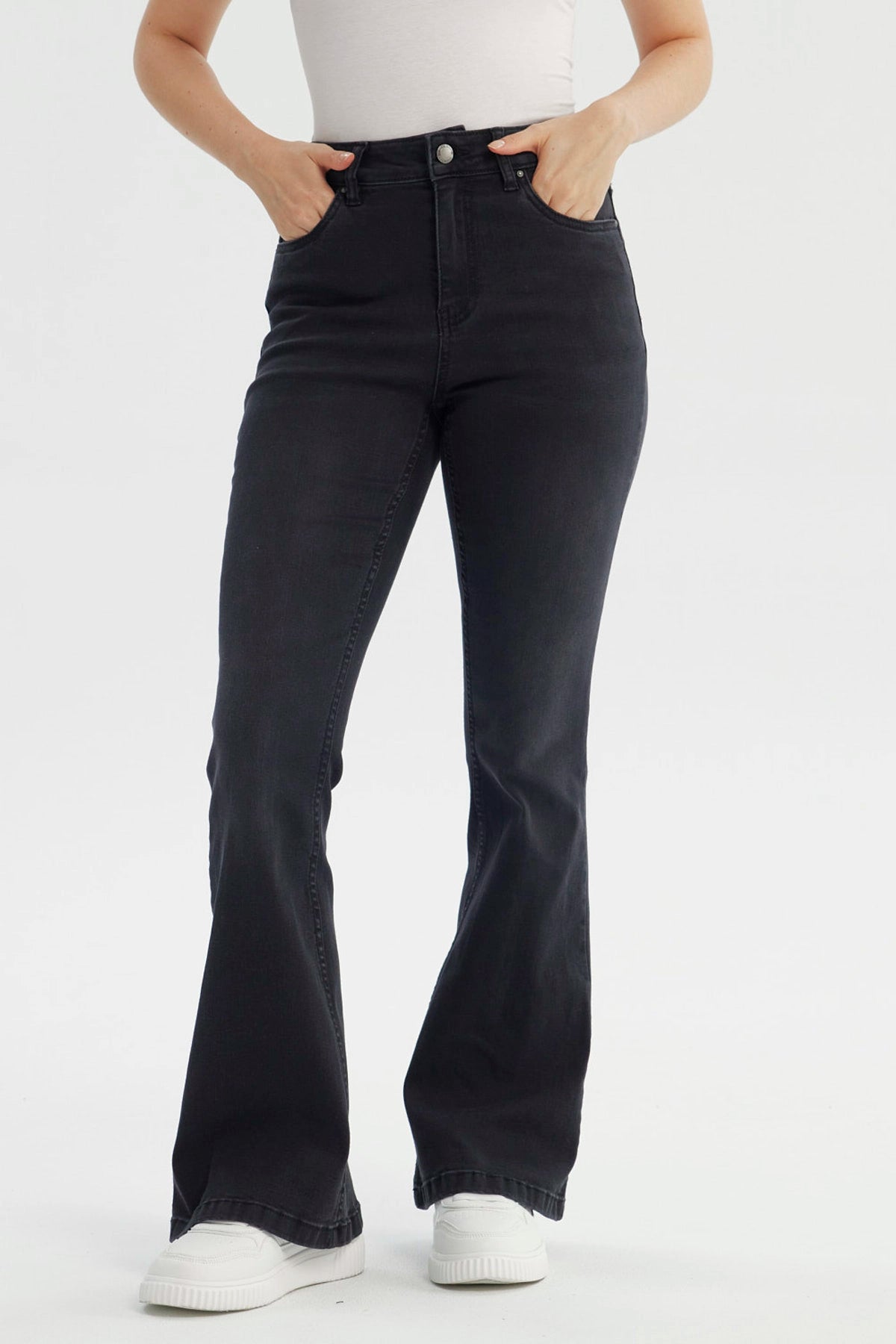 Jeans Mujer Flare Negro