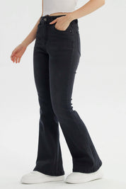 Jeans Mujer Flare Negro