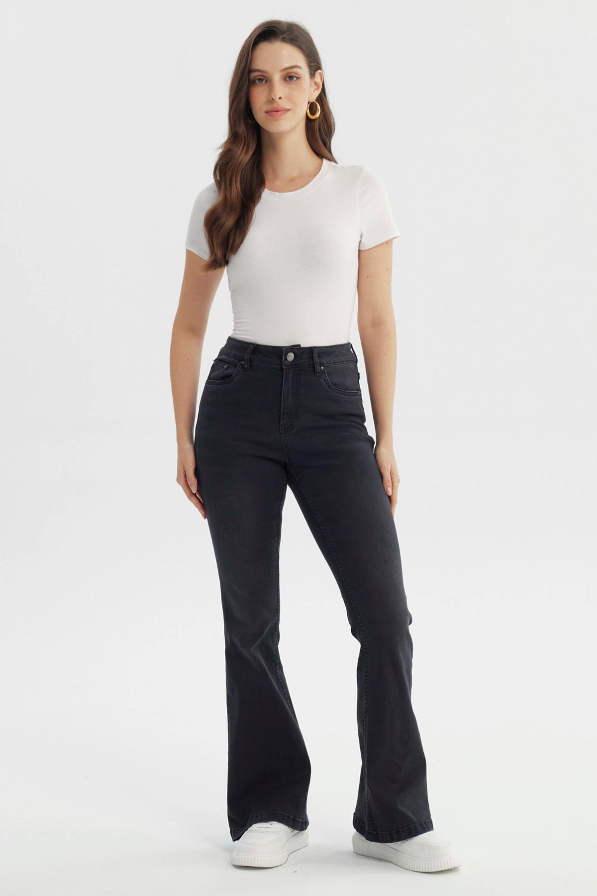 Jeans Mujer Flare Negro