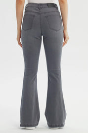 Jeans Mujer Flare Gris Oscuro