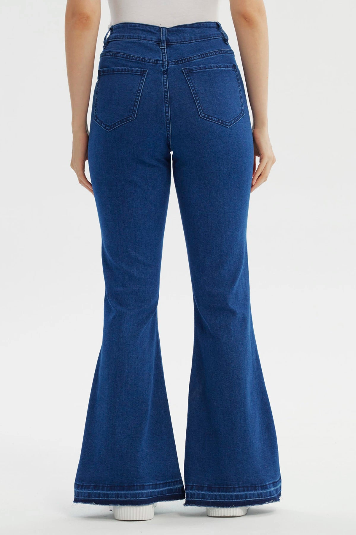 Jeans Mujer Flare Azul Oscuro