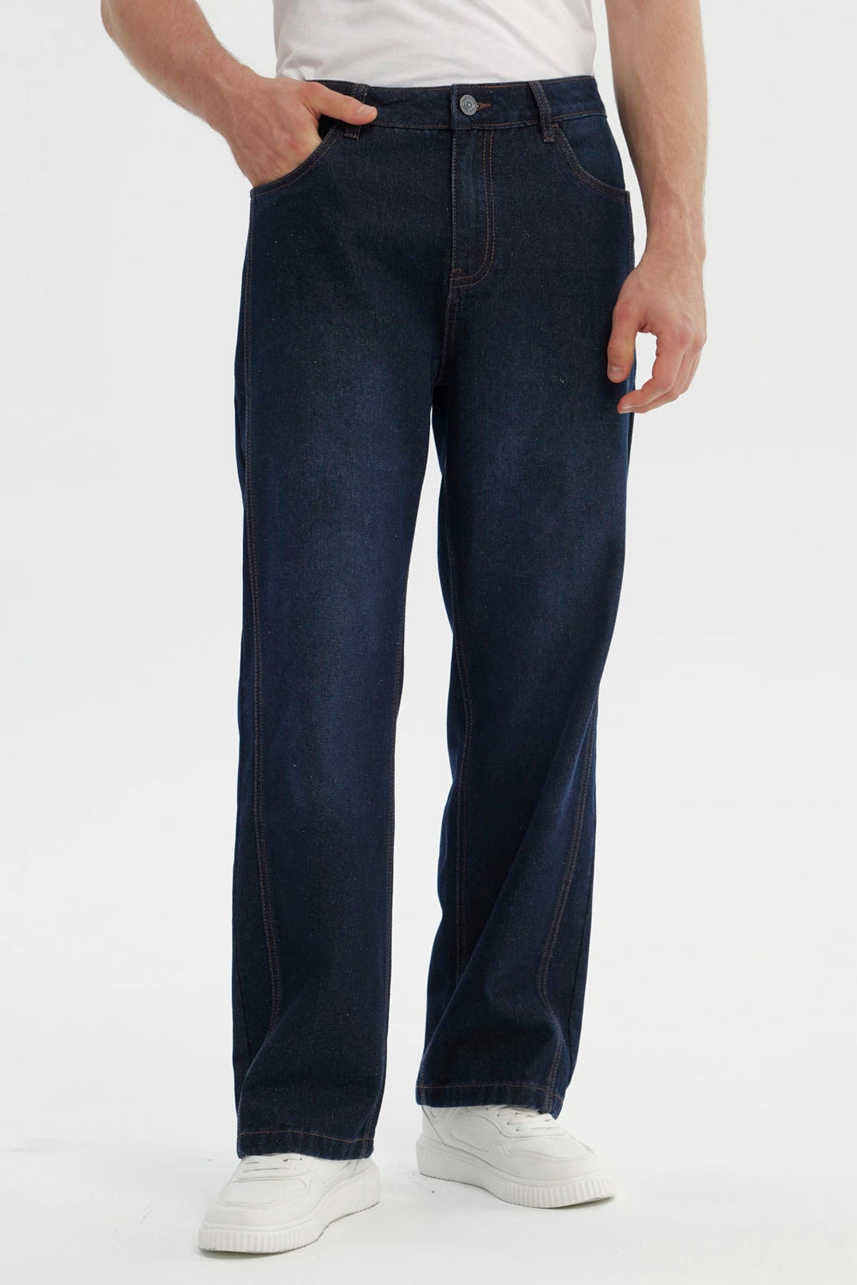 Jeans Hombre Straight Azul Oscuro