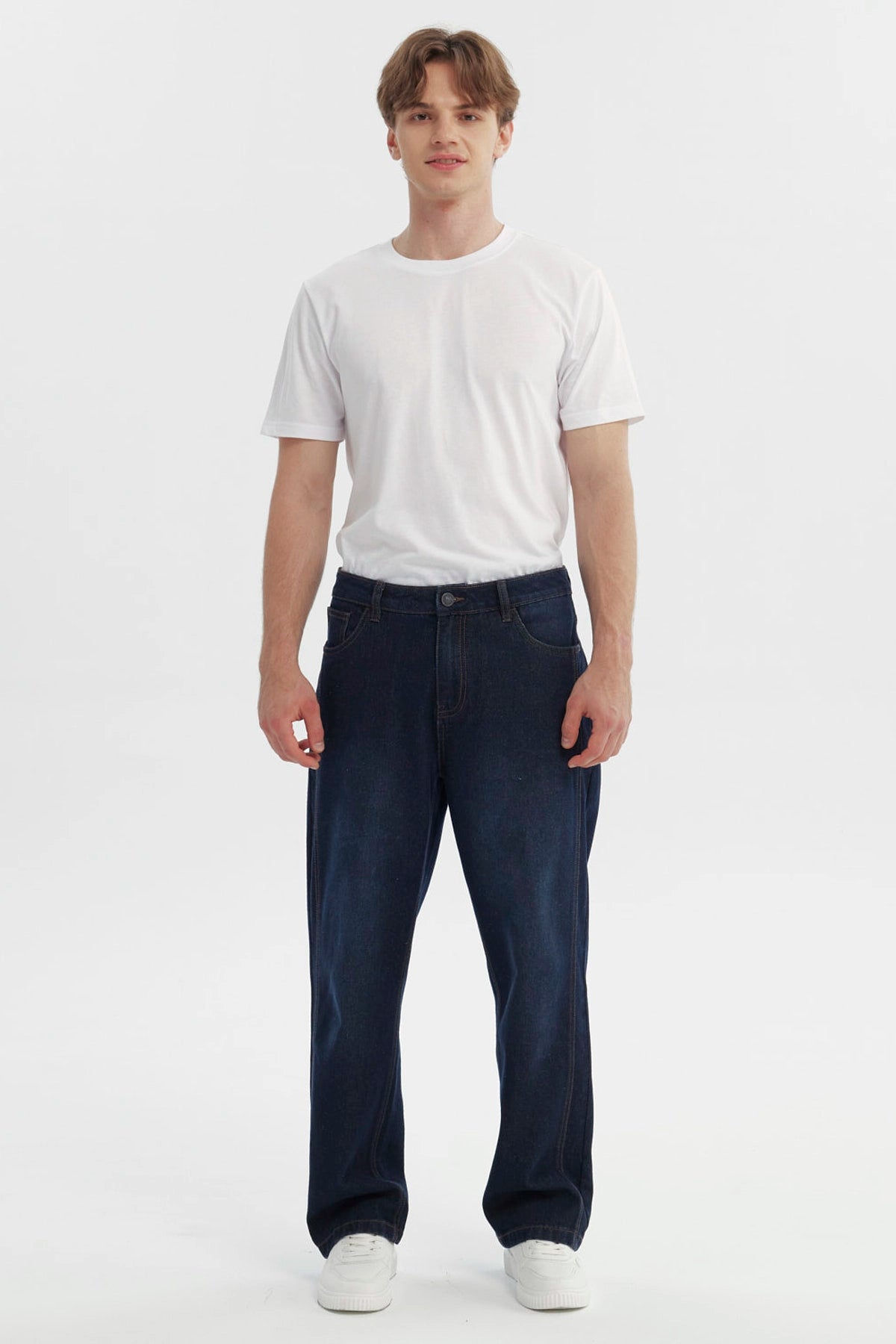 Jeans Hombre Straight Azul Oscuro