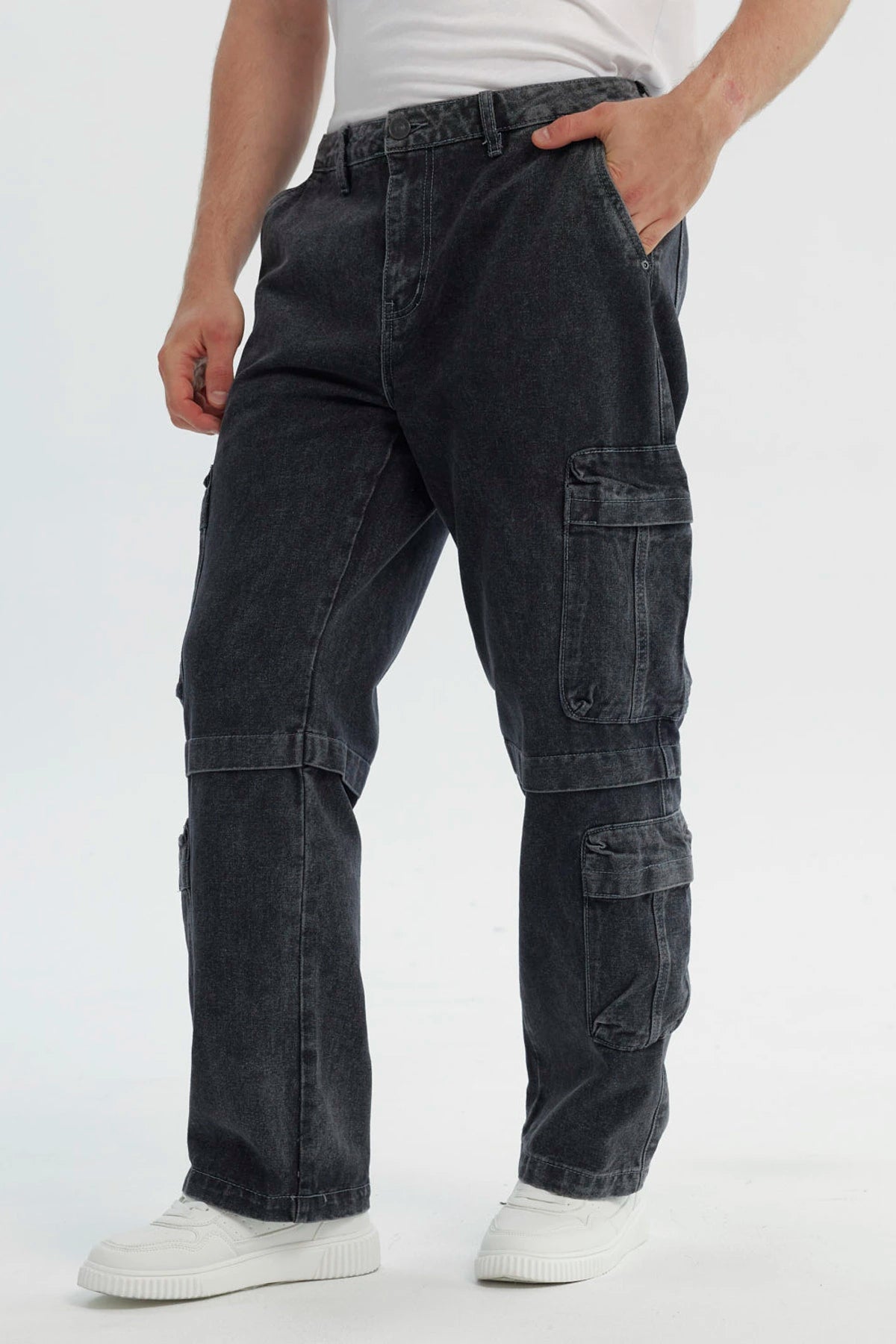 Jeans Hombre Calce Recto Gris