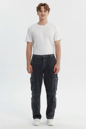 Jeans Hombre Calce Recto Gris