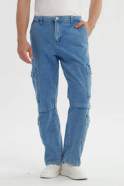 Jeans Hombre Calce Recto Azul Claro