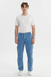 Jeans Hombre Calce Recto Azul Claro