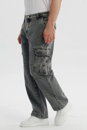 Jeans Hombre Baggy Gris Claro