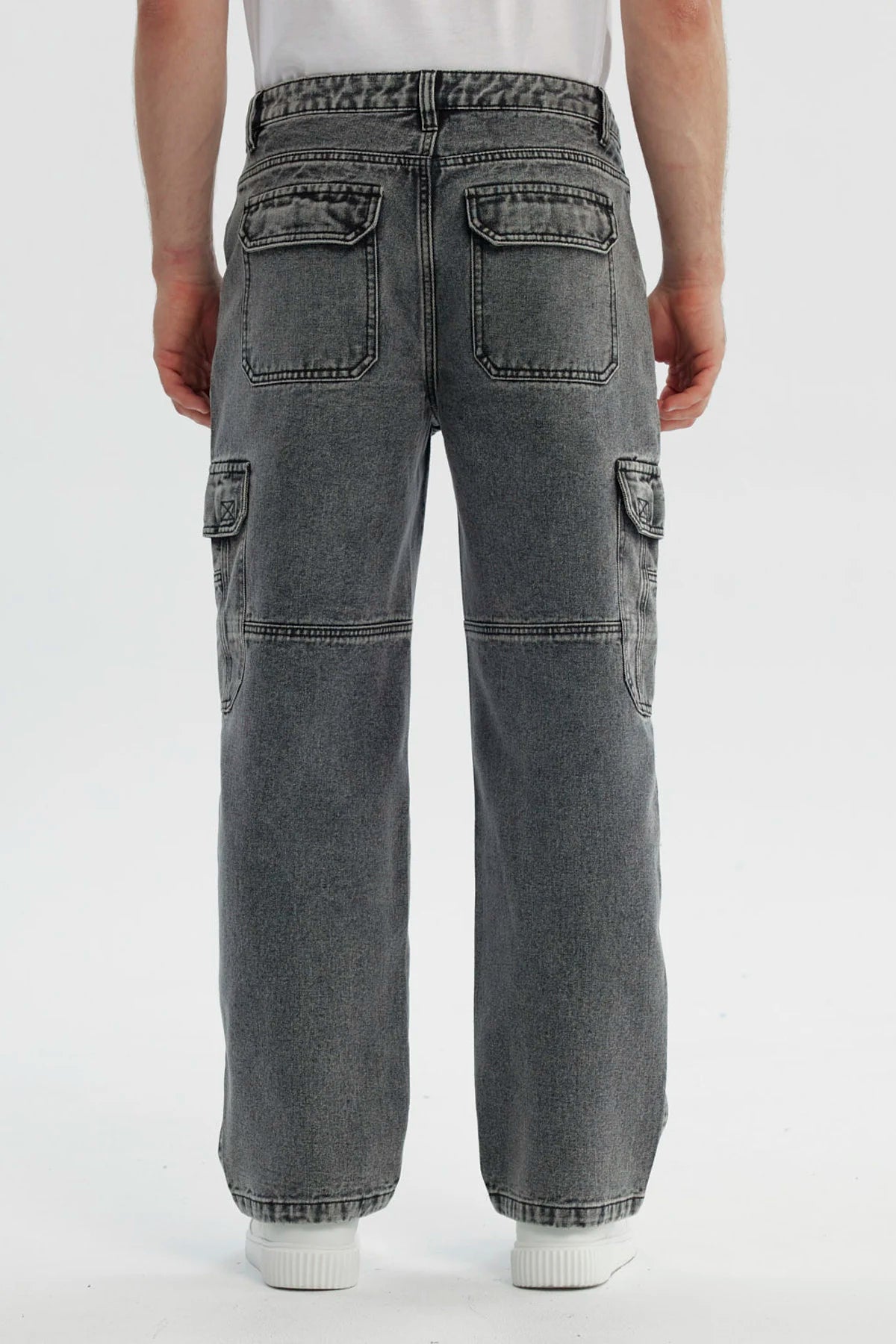 Jeans Hombre Baggy Gris Claro