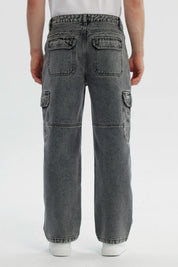 Jeans Hombre Baggy Gris Claro