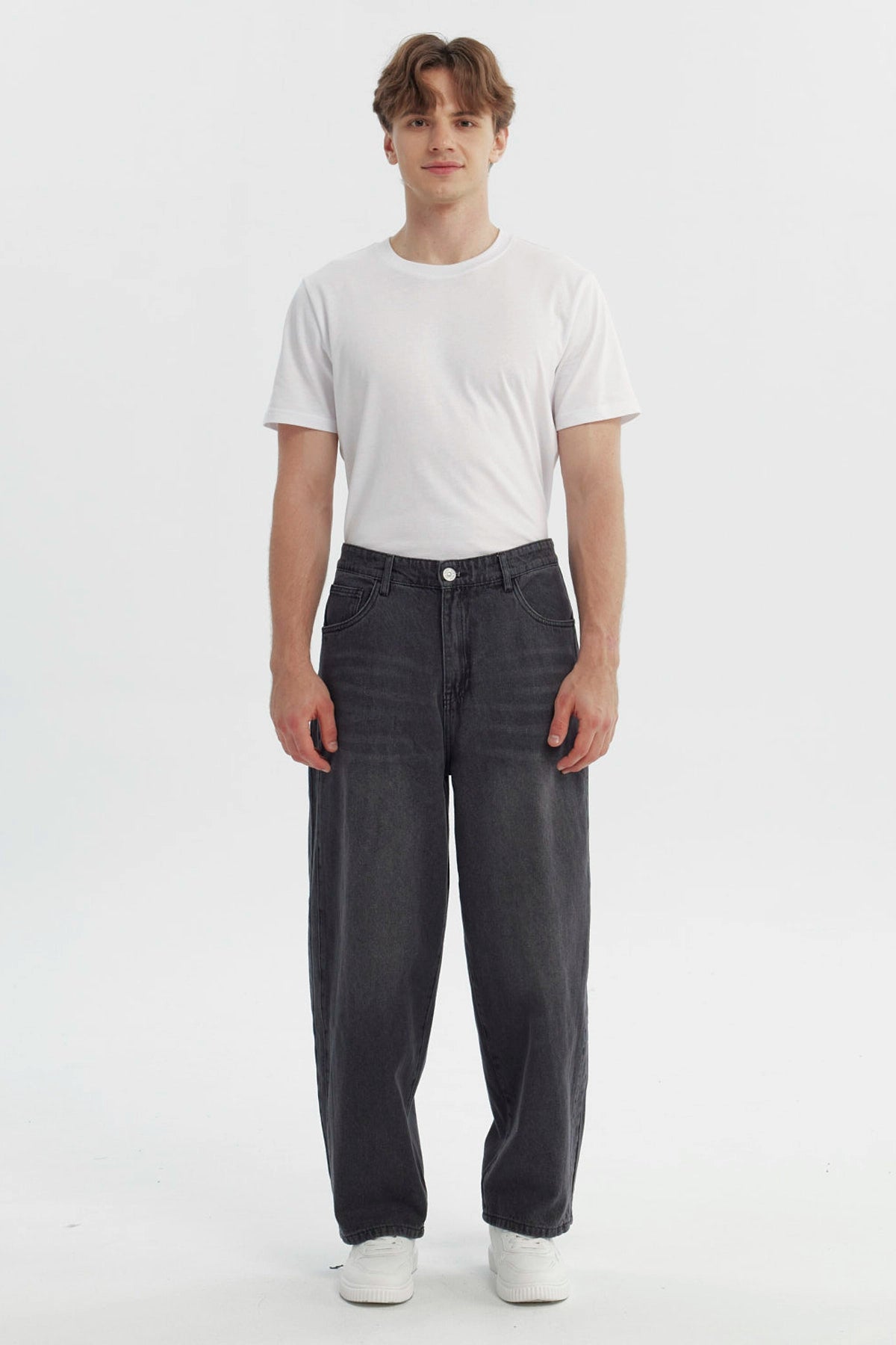 Jeans Hombre Straight Gris Claro