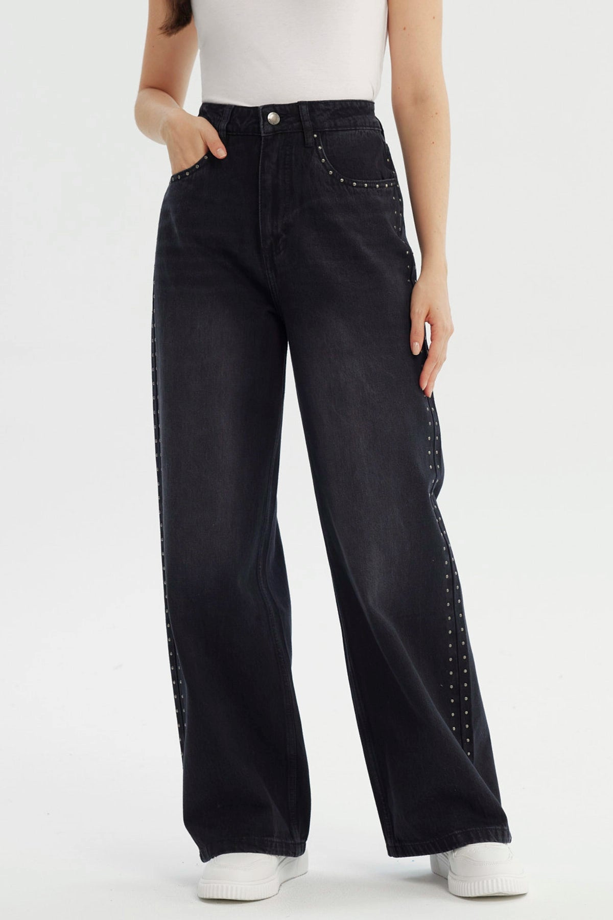 Jeans Mujer Baggy Negro