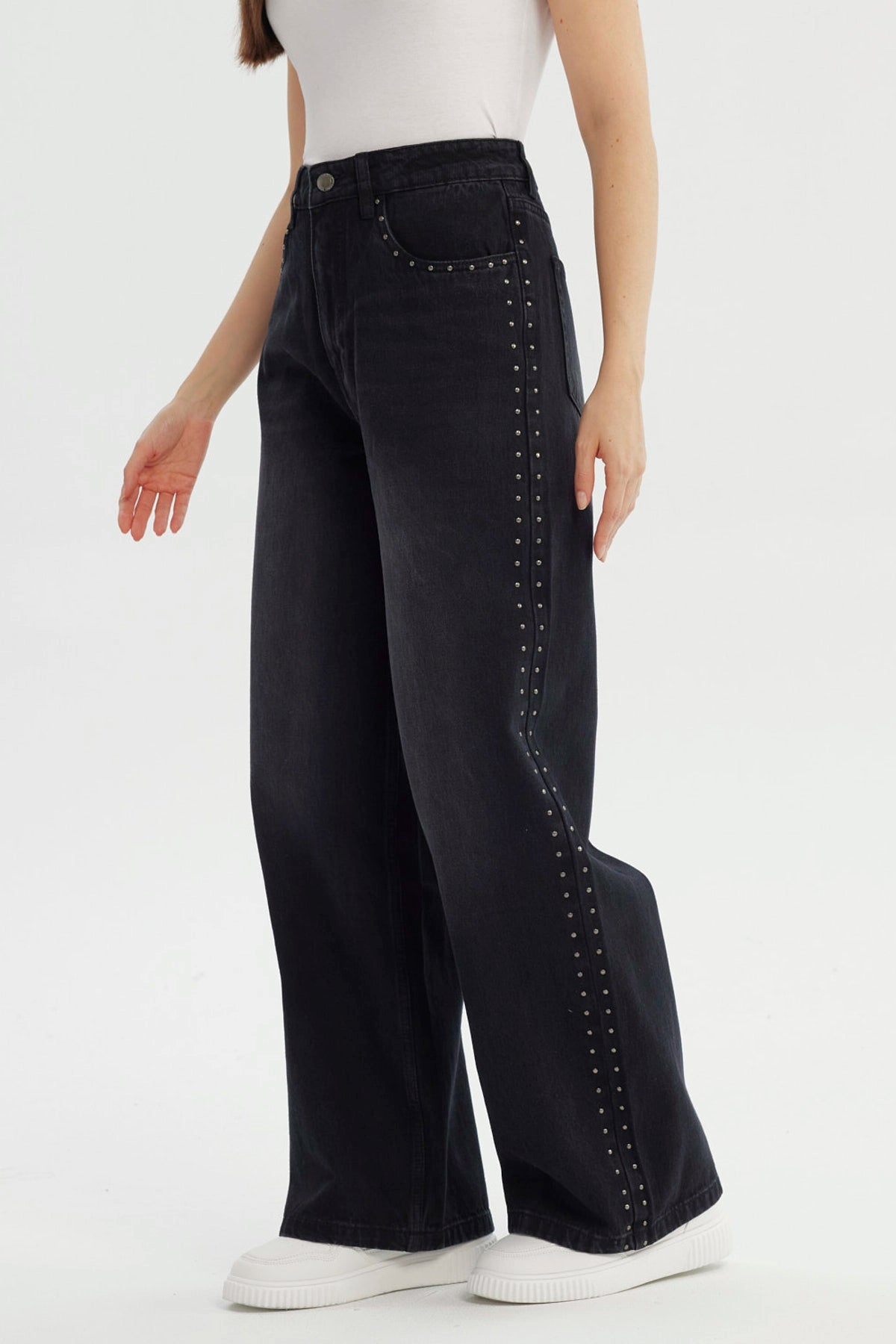 Jeans Mujer Baggy Negro