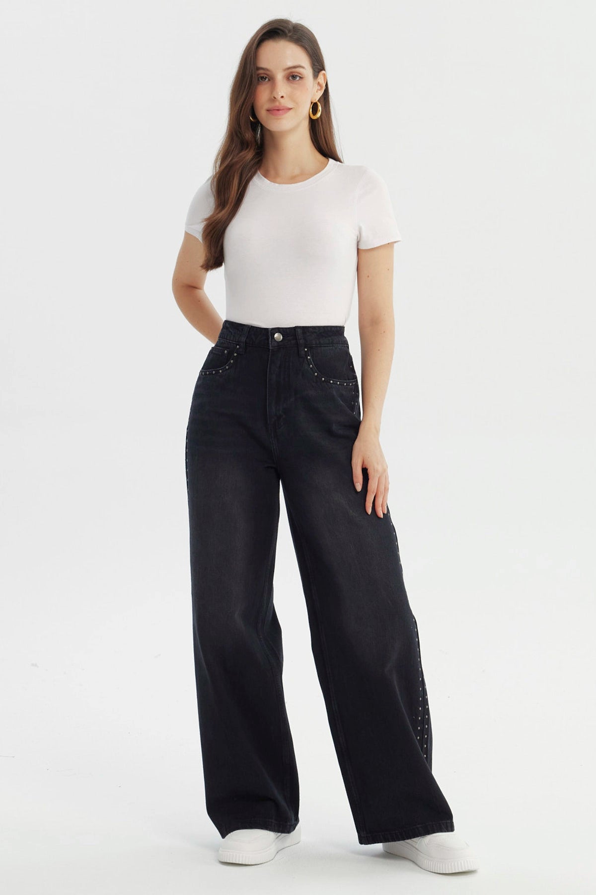 Jeans Mujer Baggy Negro