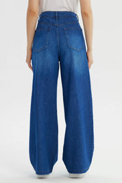 Jeans Mujer Baggy Azul Oscuro