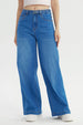 Jeans Mujer Moda Wide Leg Azul