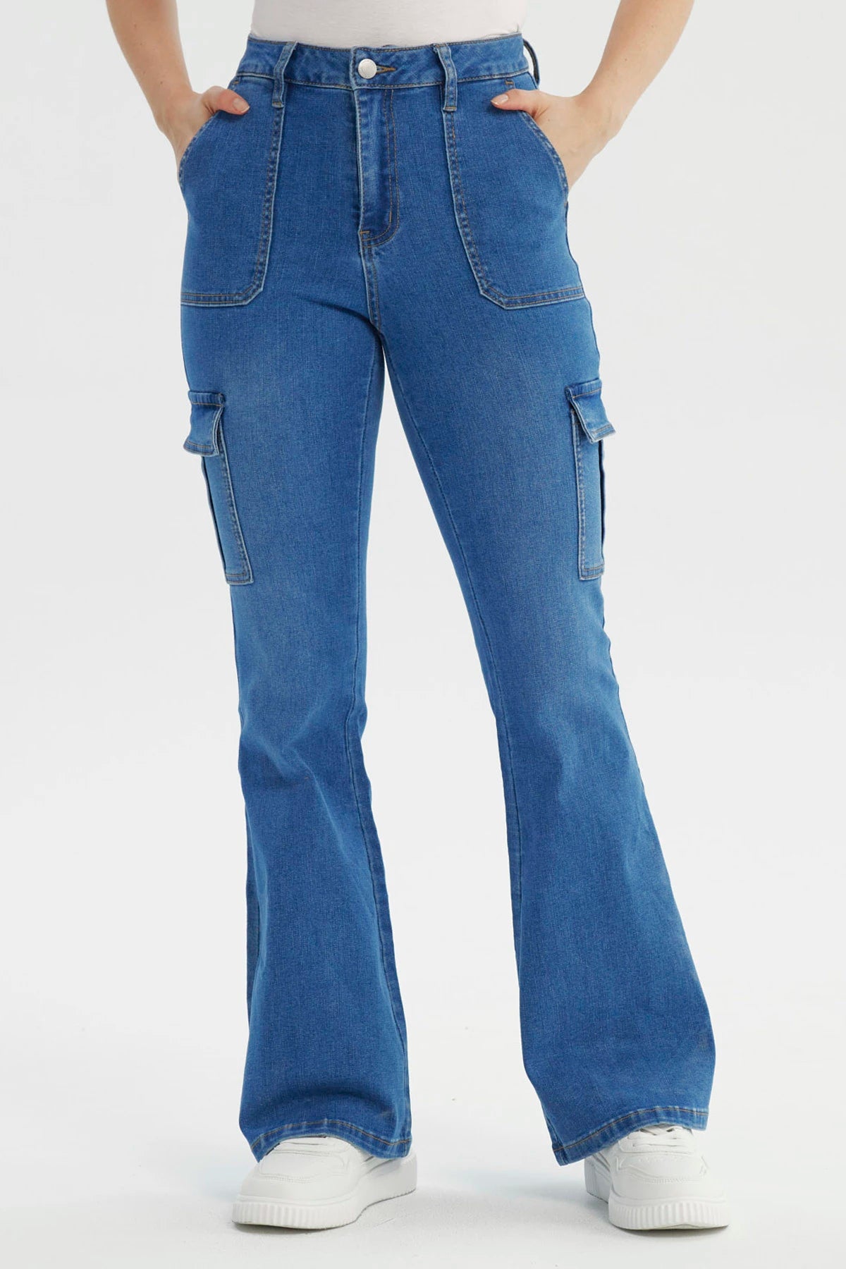 Jeans Mujer Flare Azul