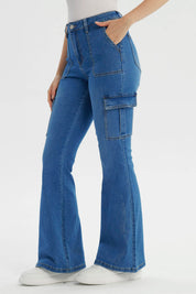 Jeans Mujer Flare Azul